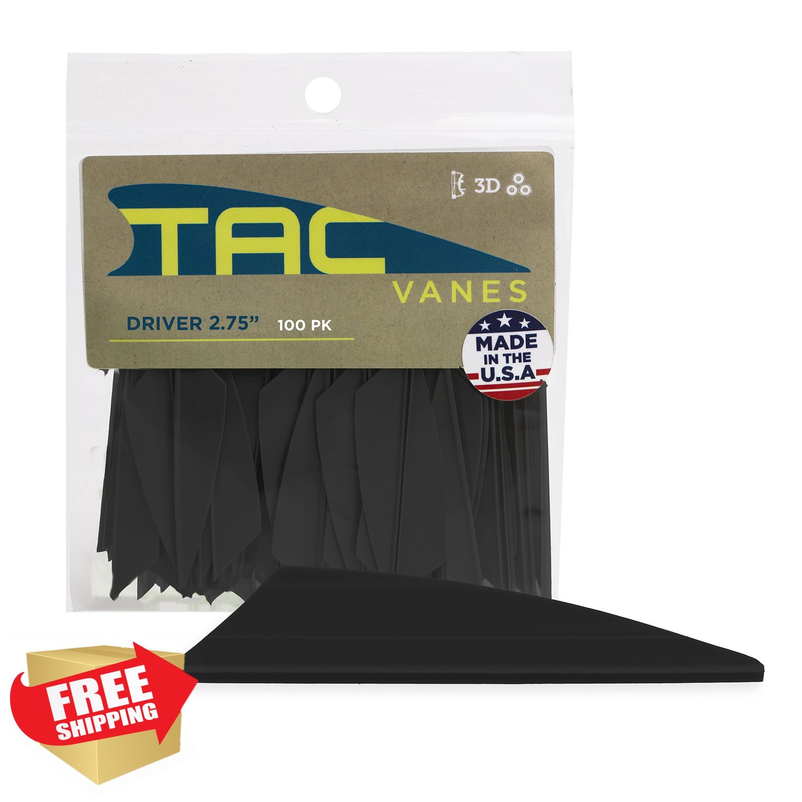 TAC Vanes Hybrid Vanes Black 2.75" 100pk