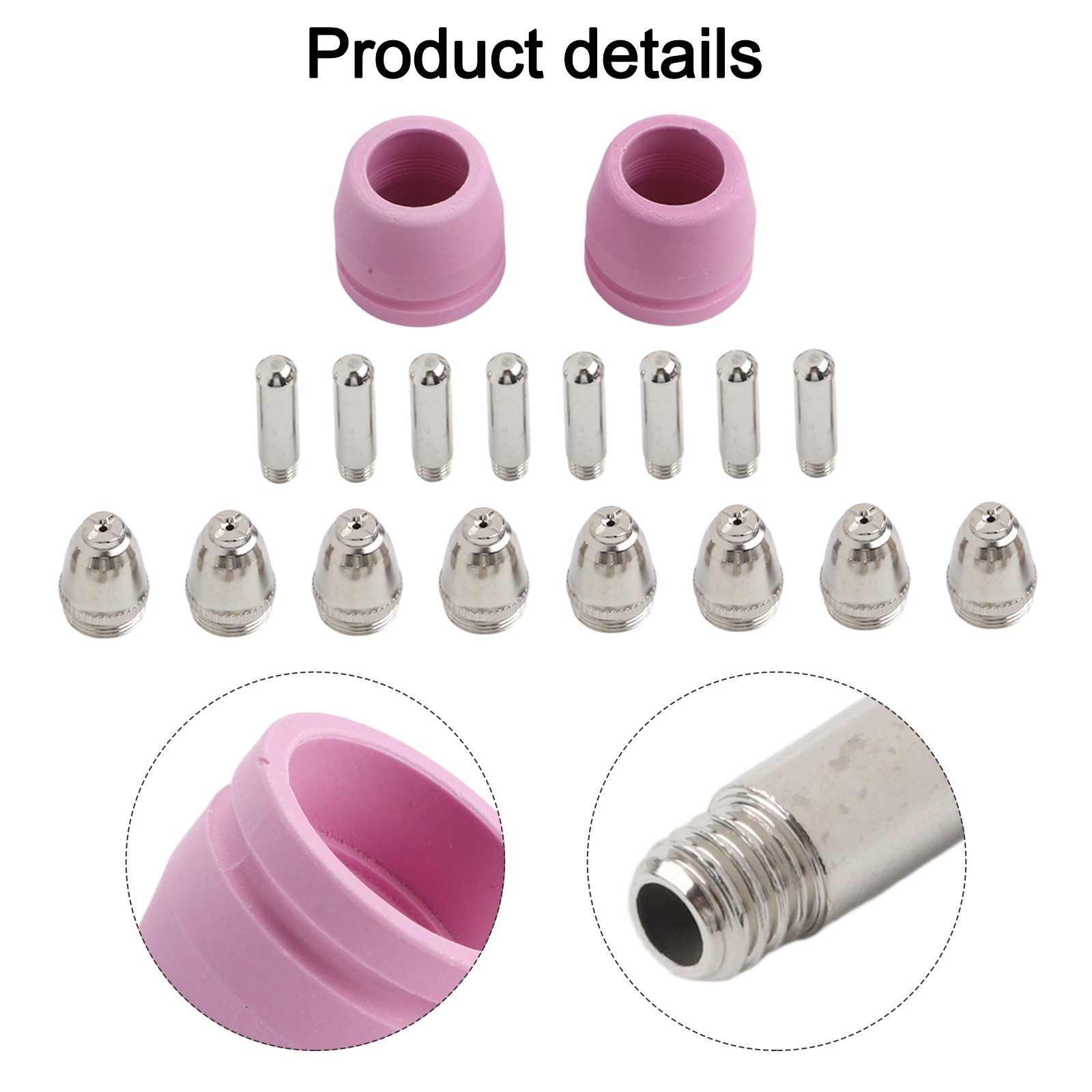 Plasma Cutter 18PCS Electrode Nozzle Kit for AG60 Torch Compatible CUT Series