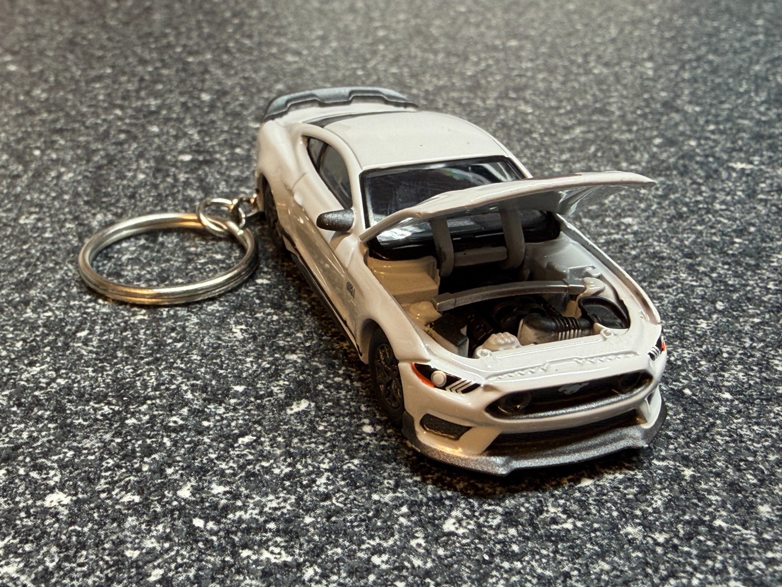 2021 Mustang Mach 1 Keychain White Hot Wheels Matchbox