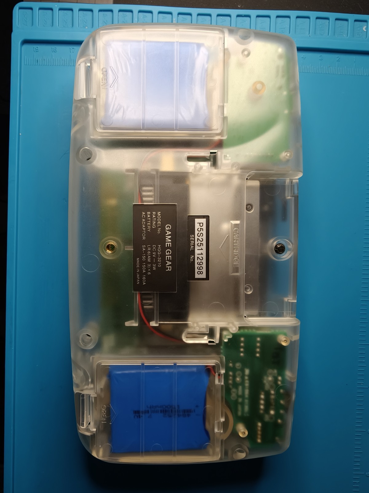 Sega Game Gear IPS LCD USB-C Rechargeable Clear Shell LED Mod Modded