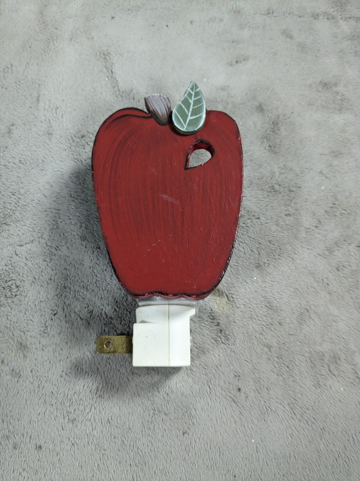 Cute Wooden Apple Night Light Home Decor 5" Tall