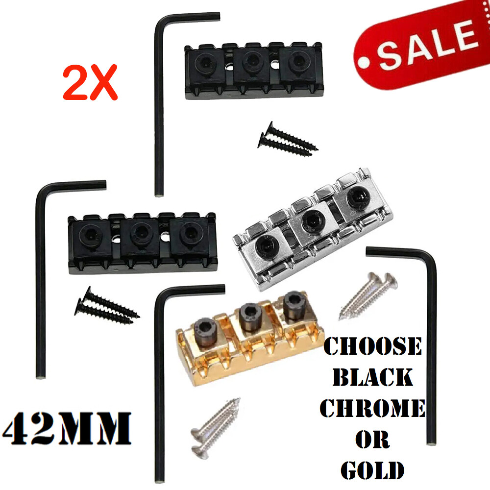 2 Sets Guitar Locking Nut 42mm String Lock For Floyd Rose Tremolo Bridge US