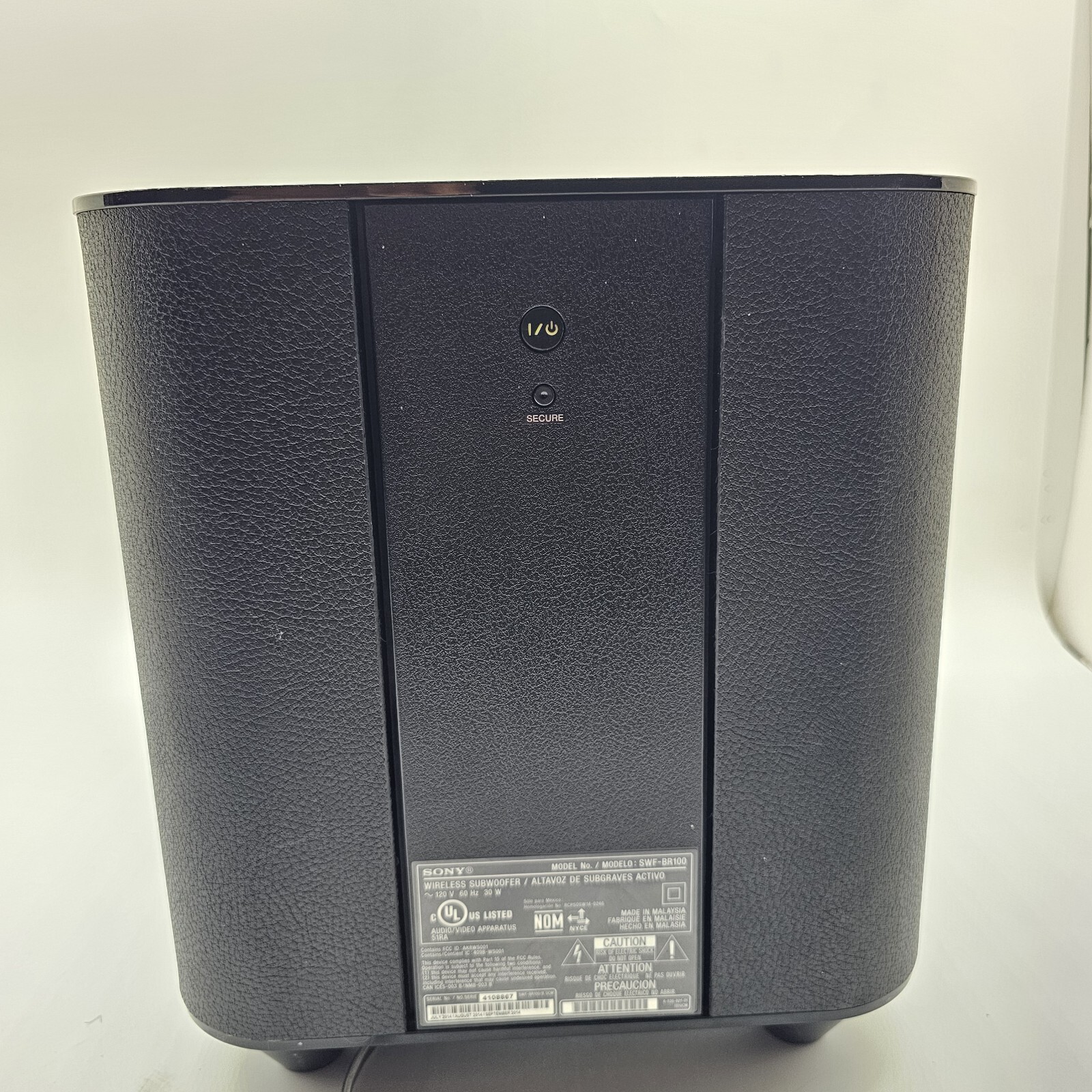Sony SWF-BR100 Home Theater Wireless Subwoofer Only Turns On No Dongle