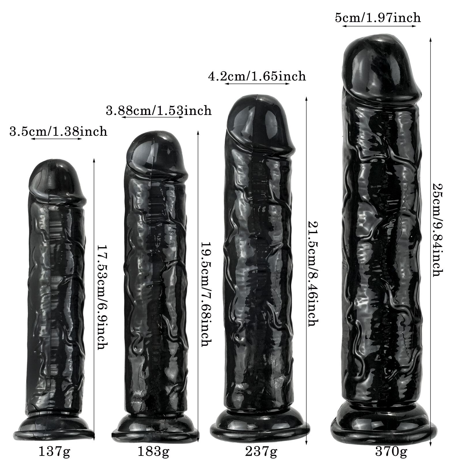 Big Dildo Penis  - Soft TPE Dildo Suction Cup Waterproof Realistic Sex Toys Anal