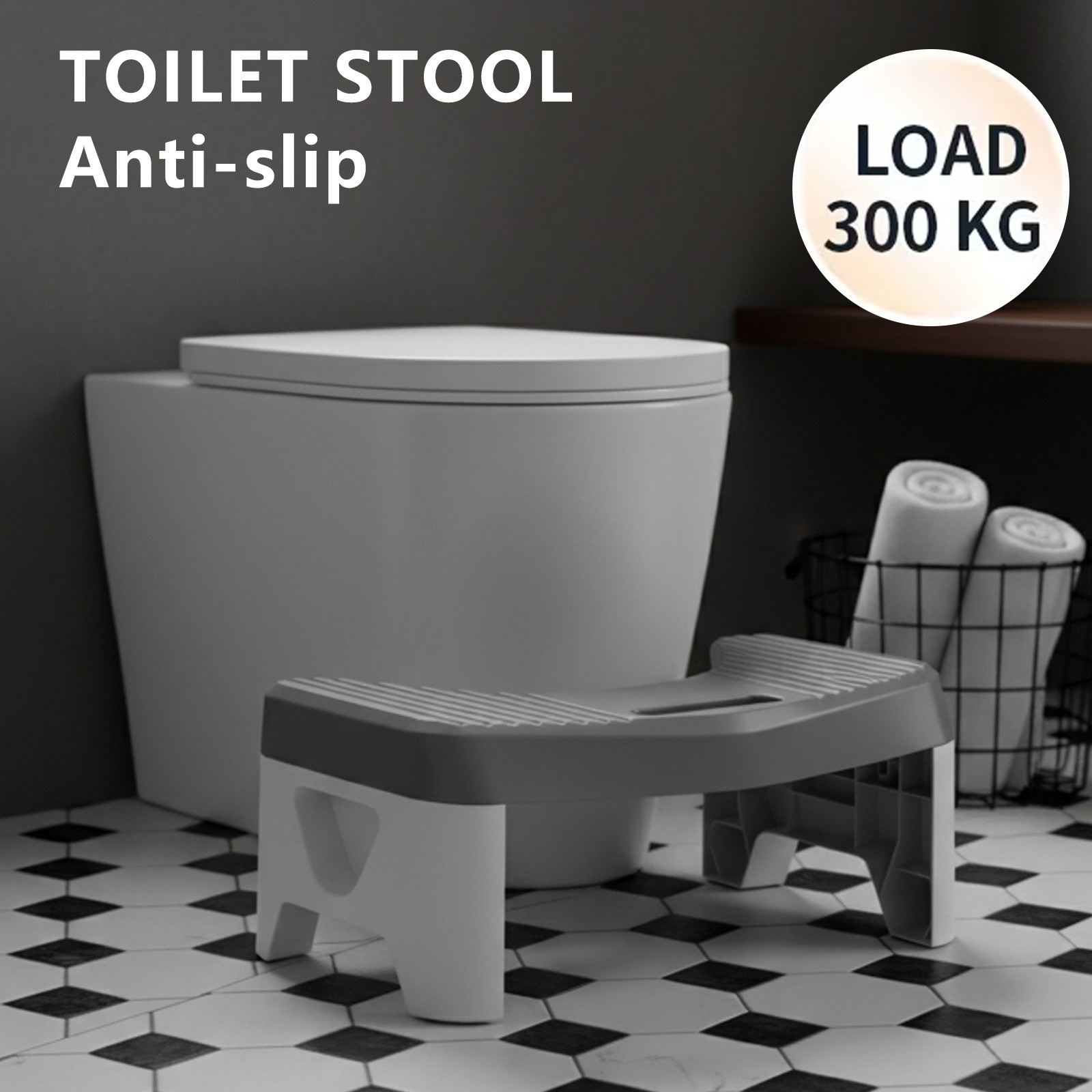 Non-slip Toilet Step Stool Squatty-Potty Bathroom Squat Chairs Furniture