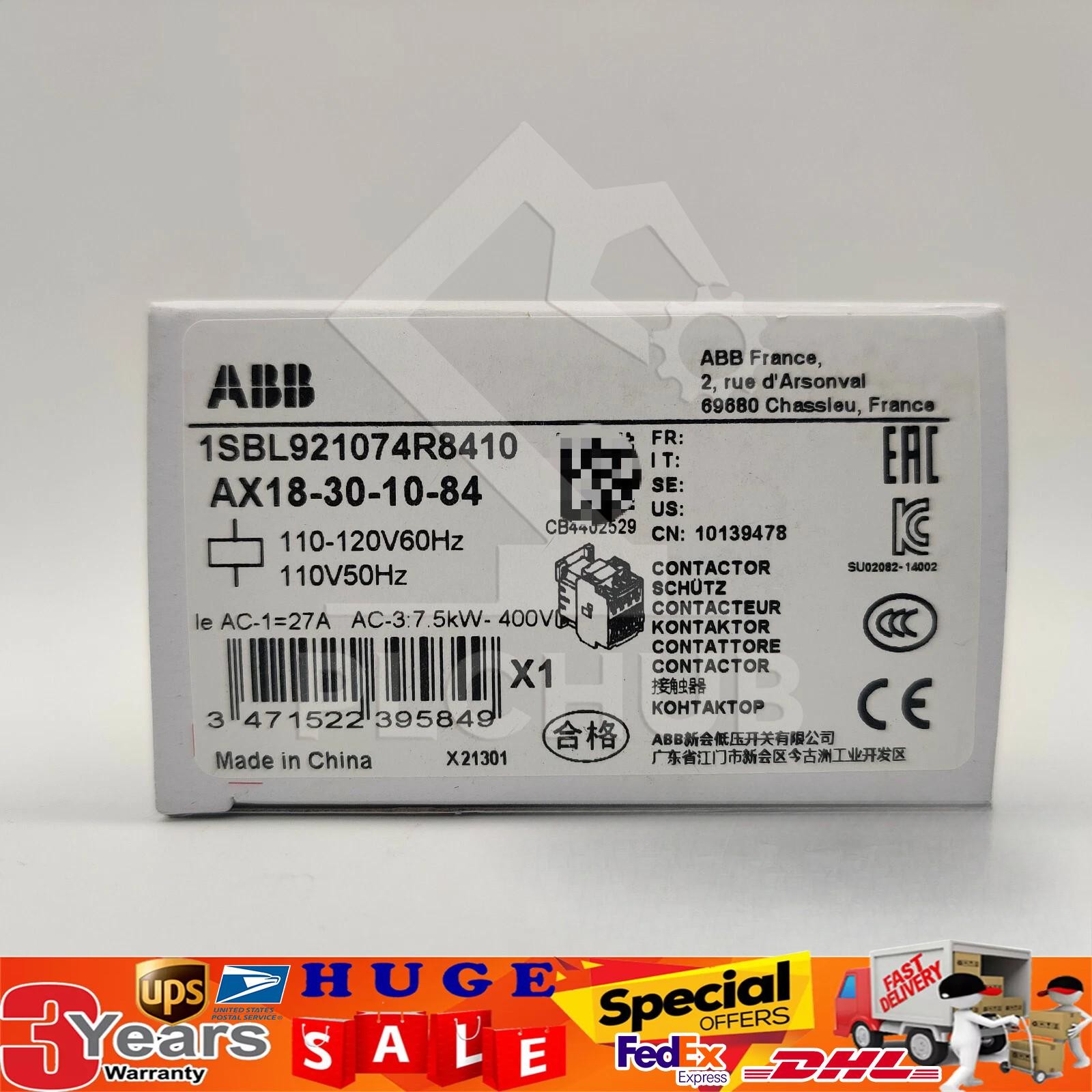 New In Box ABB AX18-30-10-84 AC Contactor US Free TAX