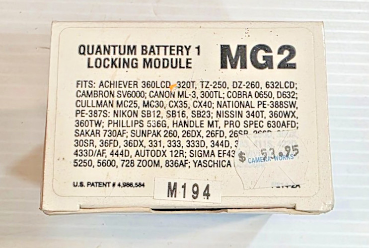 Quantum Battery 1 MG2 Locking Module Camera Accessory Fits Multiple Models