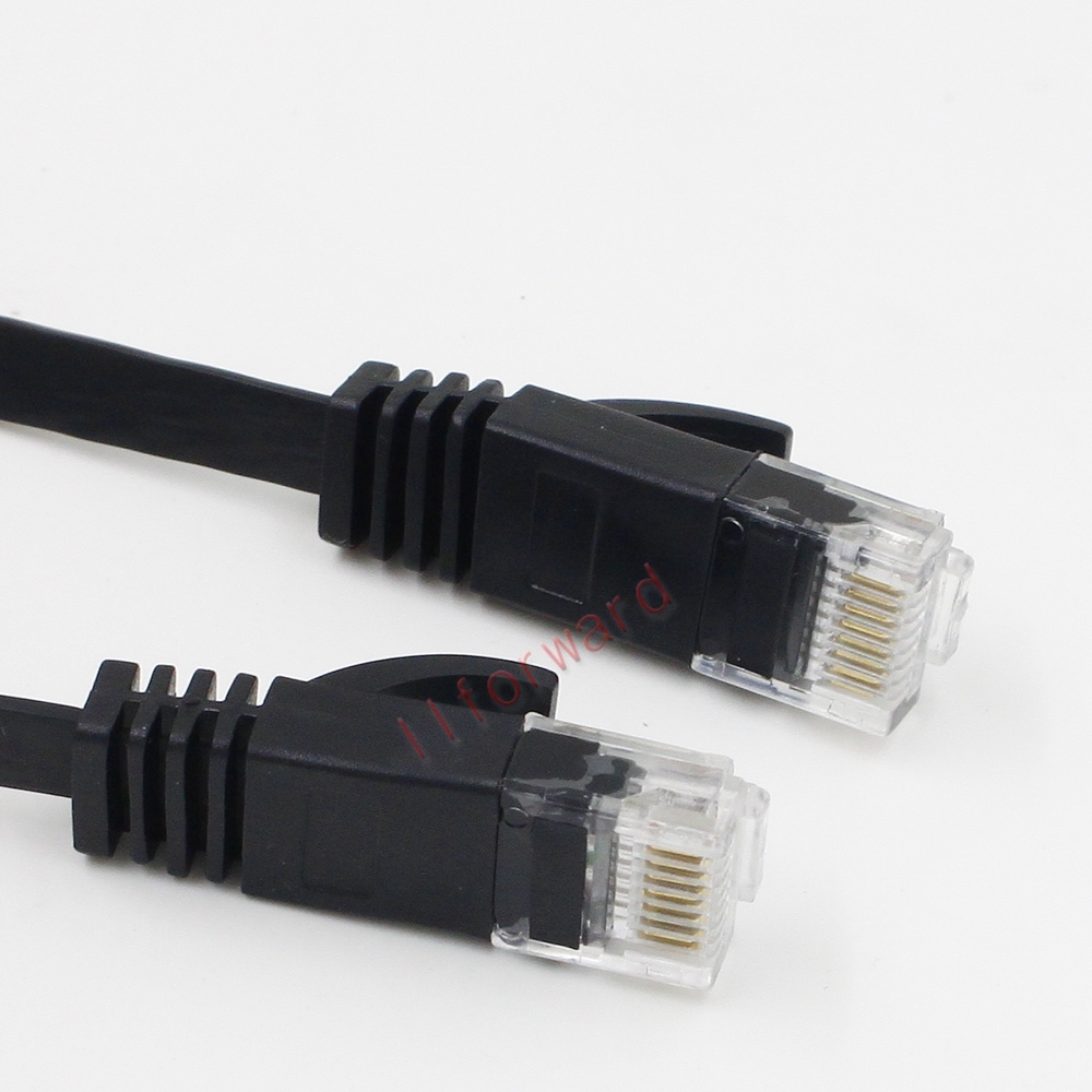 10M 30ft Cat 6 Flat RJ45 Ethernet Network Internet Lan DSL Router Cable Black