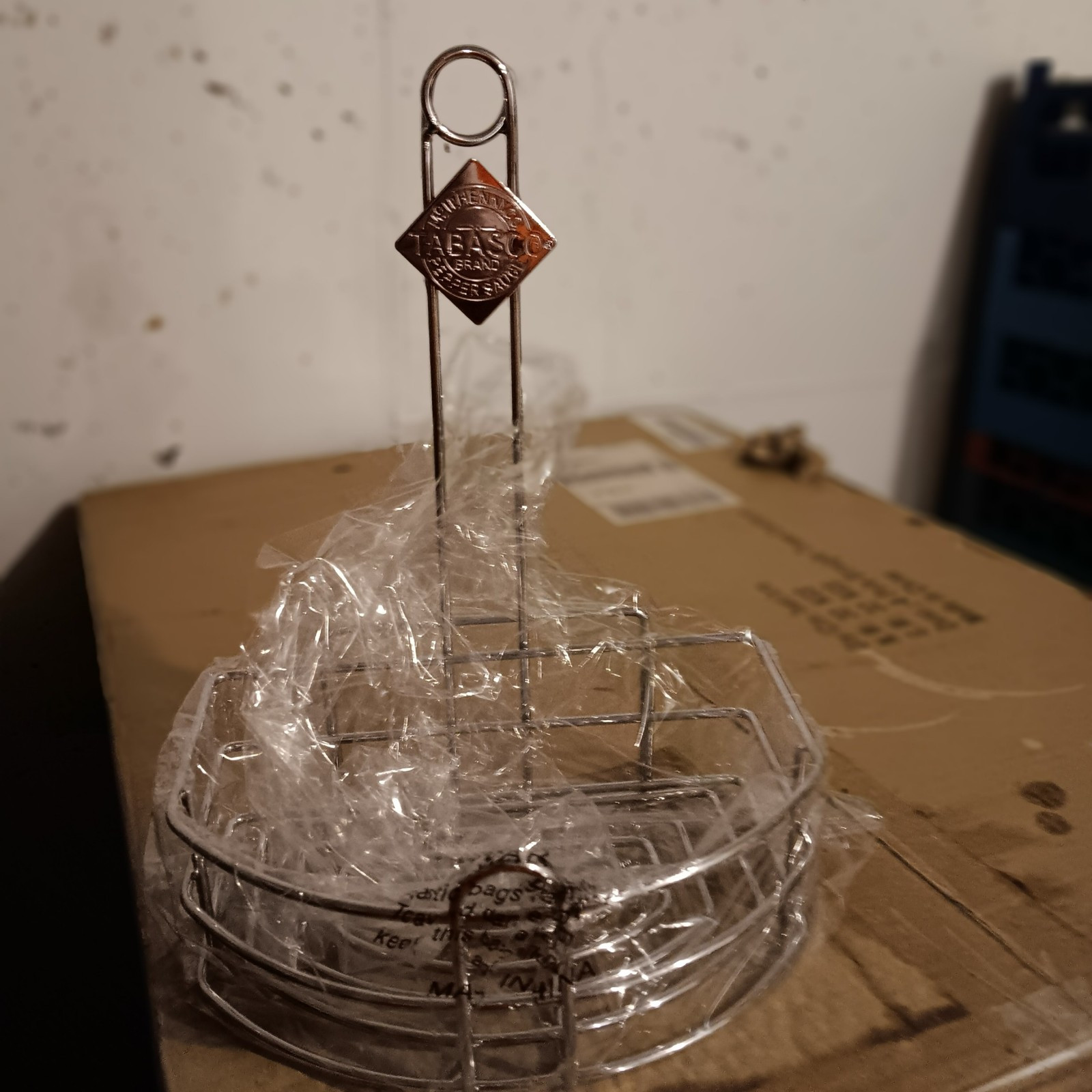 Wire Restaurant Table Condiment Caddy - Tabasco Brand - Menu Holder New