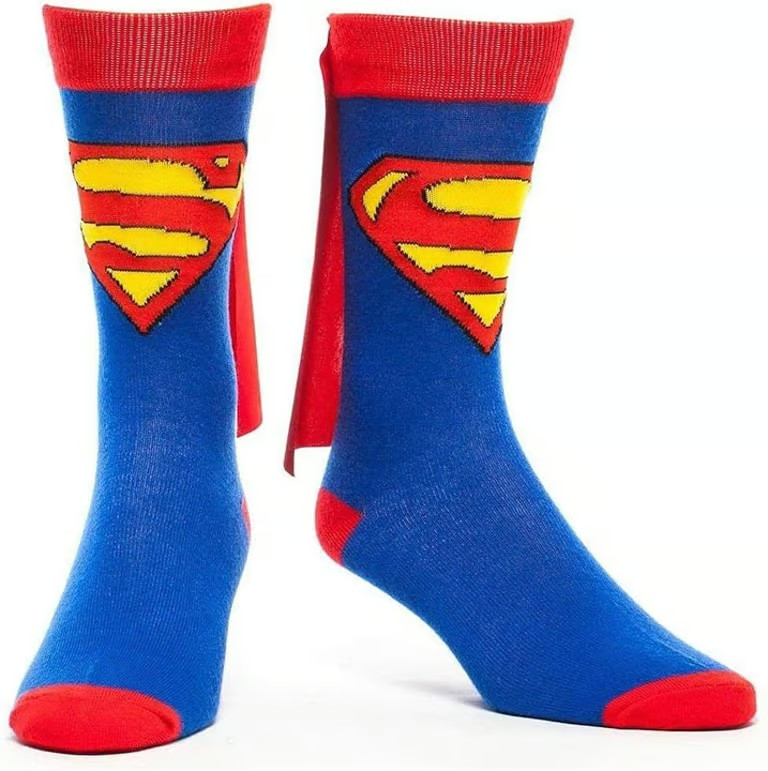 Caped SUPERMAN Socks Novelty Socks - Teen / Adult One Size - NEW - YOU PICK