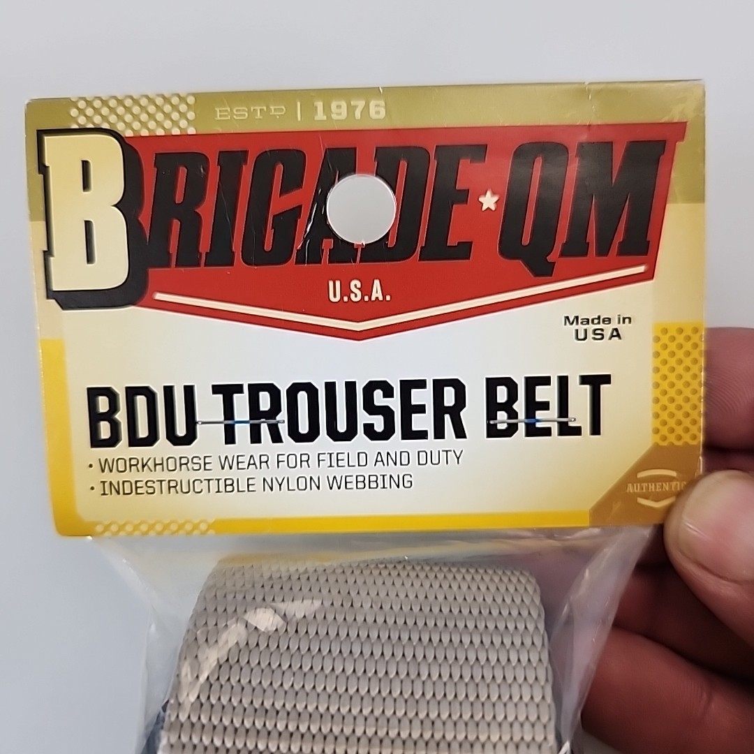 Brigade Quartermasters BDU Trouser Belt Gray 46” Cut-to-Fit Nylon Web NIP