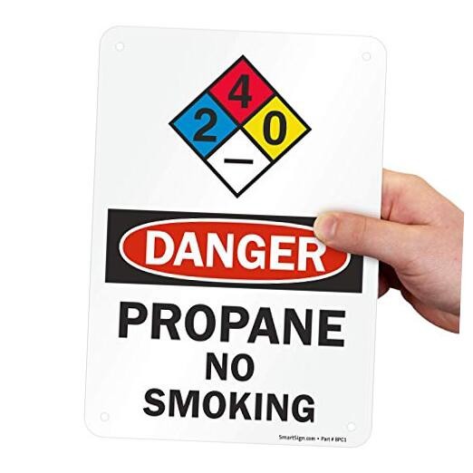 "Danger - Propane, No Smoking" NFPA Sign | 7" x 10" 10" x 7" Aluminum