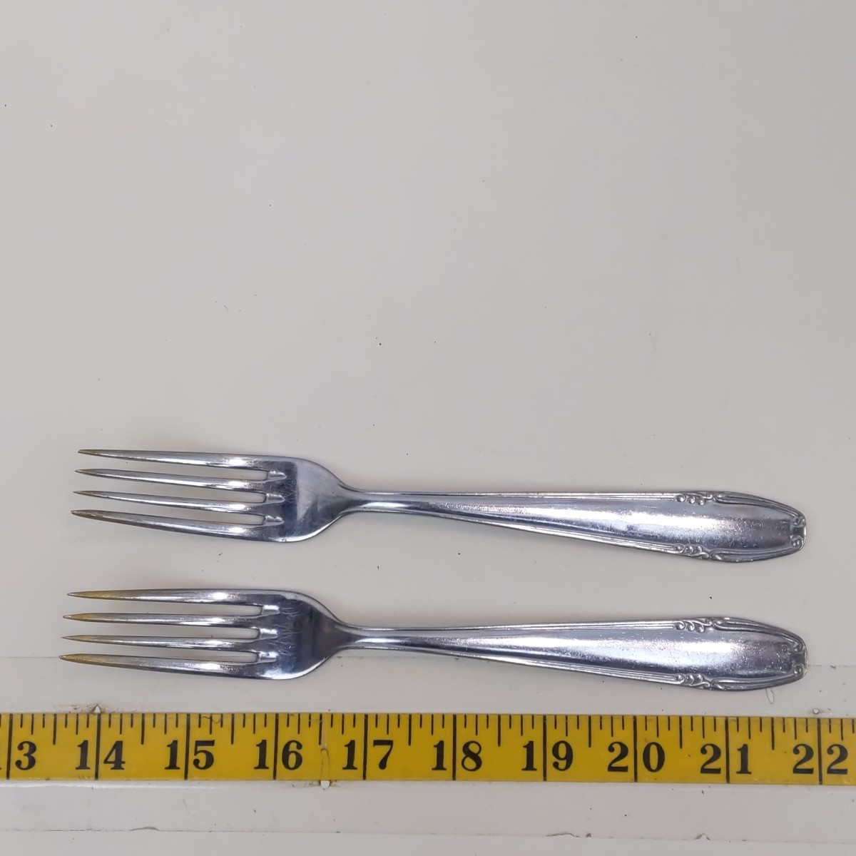 WS Nicht Rostend Dinner Forks Set 2 Silver plated Germany Flatware Vintage