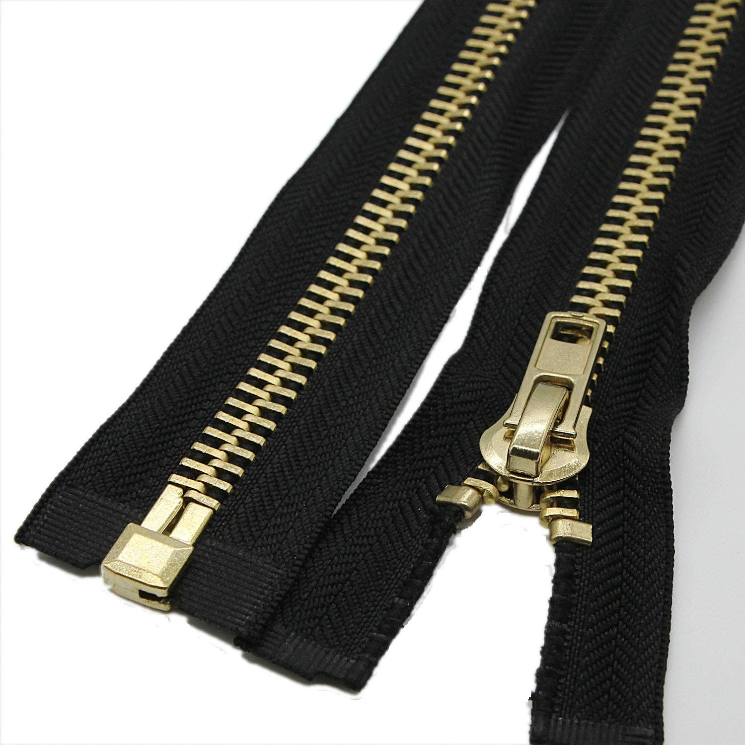 #10 30 Inch Metal Zipper Brass Separating Jacket Zipper Heavy Duty Metal Zipp...