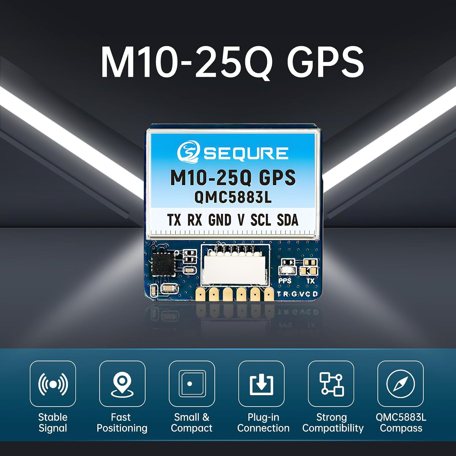 M10-25Q FPV GPS Module with QMC5883L Compass Dual Protocol Upgraded 10Th