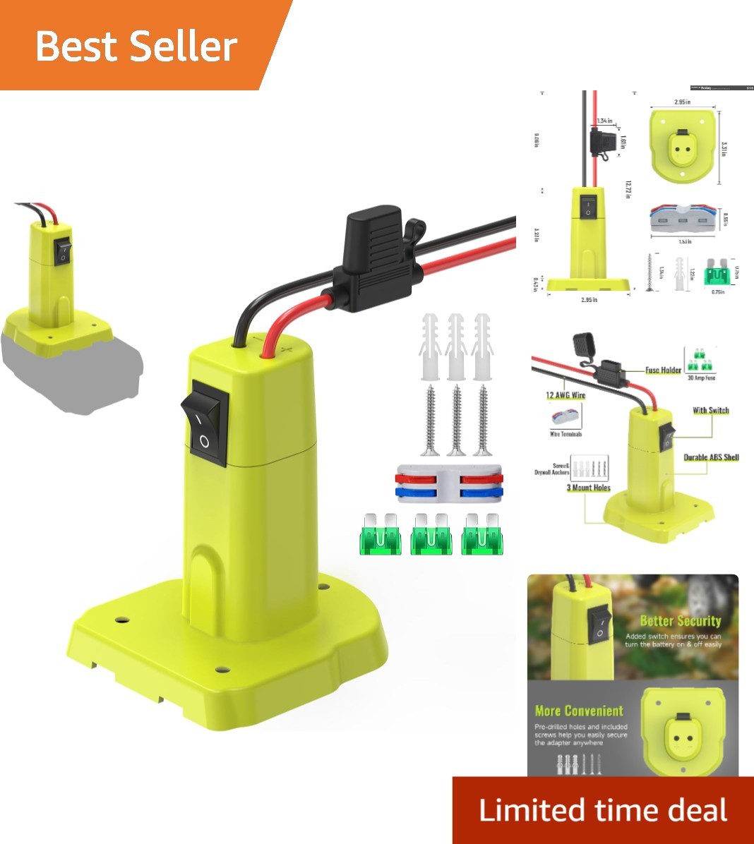 1-Pack Ryobi 18V Battery Adapter: Ultimate Converter for DIY RC Toys & Robotics