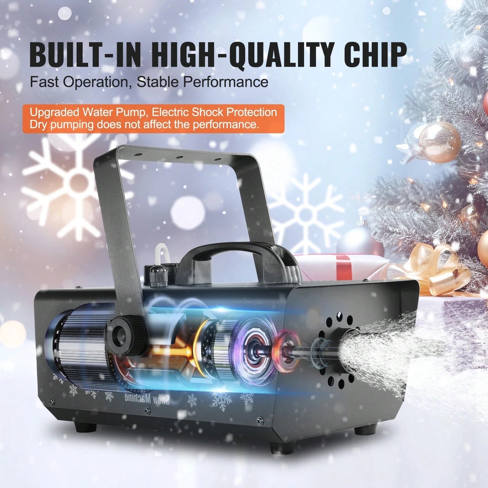 650W Artificial Snow Machine Maker Wireless Remote 1L Tank Party Stage Effect
