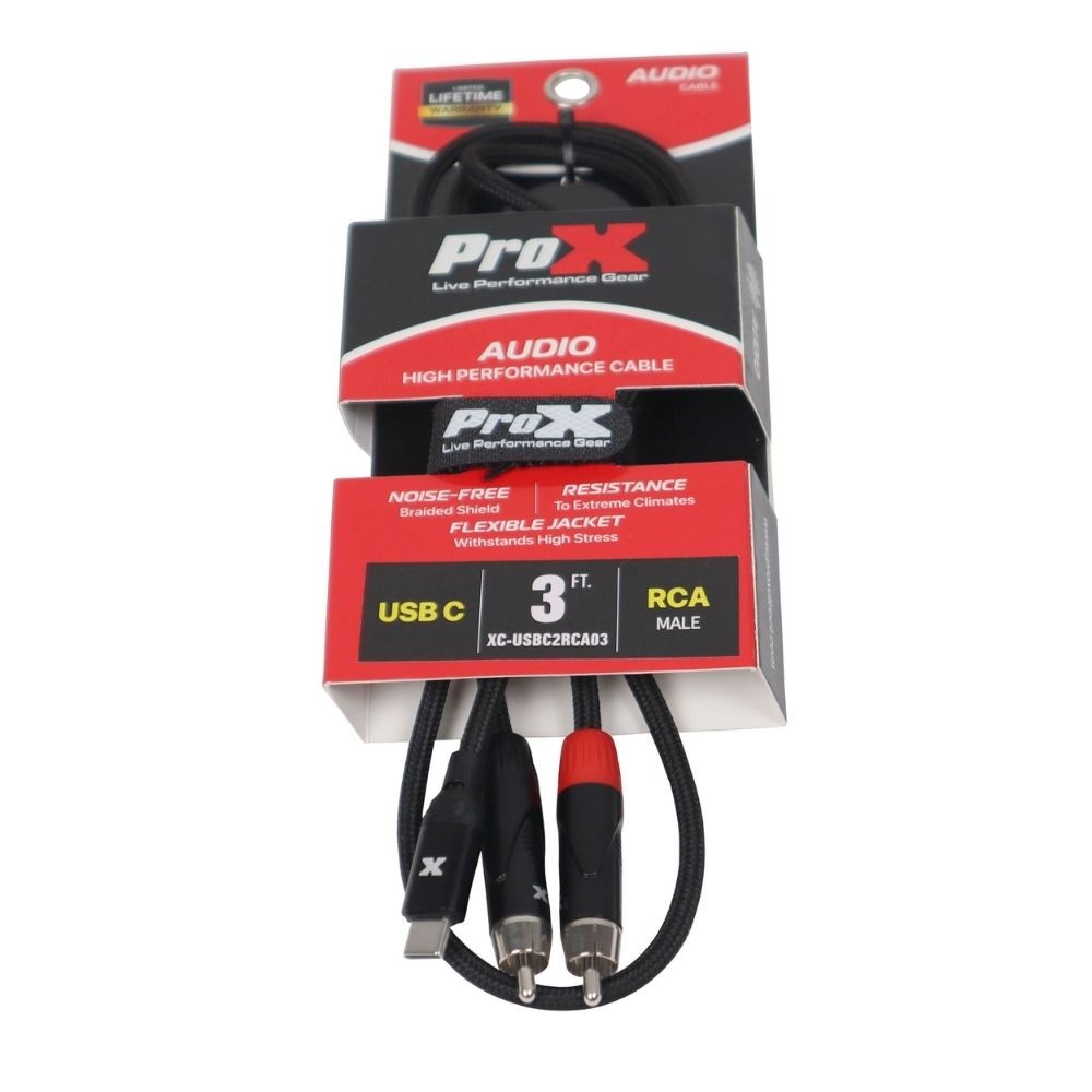 2x Pro X 3FT USB-C to Dual RCA
