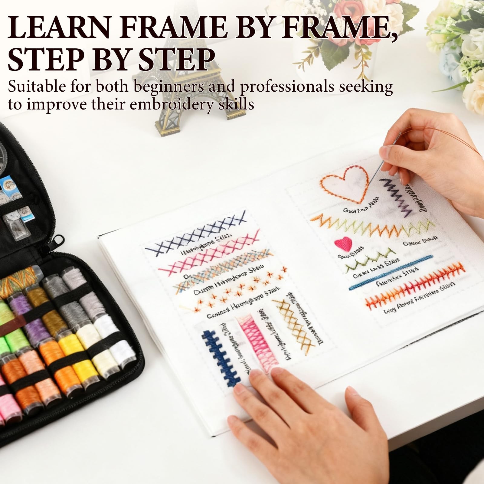 2026 New Embroidery Stitch Book A4 (21cm x 29.7cm or 8.3in x 11.7in), Yellow