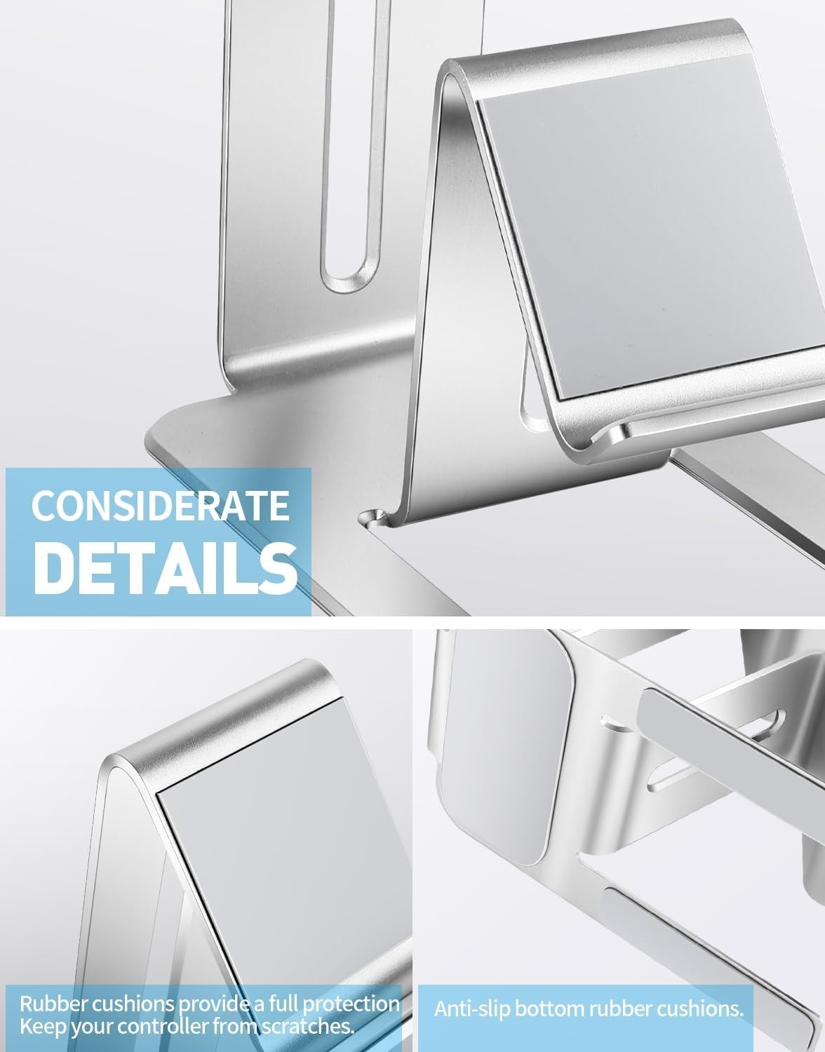 Compact Desktop Display Stand for Two Game Controllers, Space-Saving Design