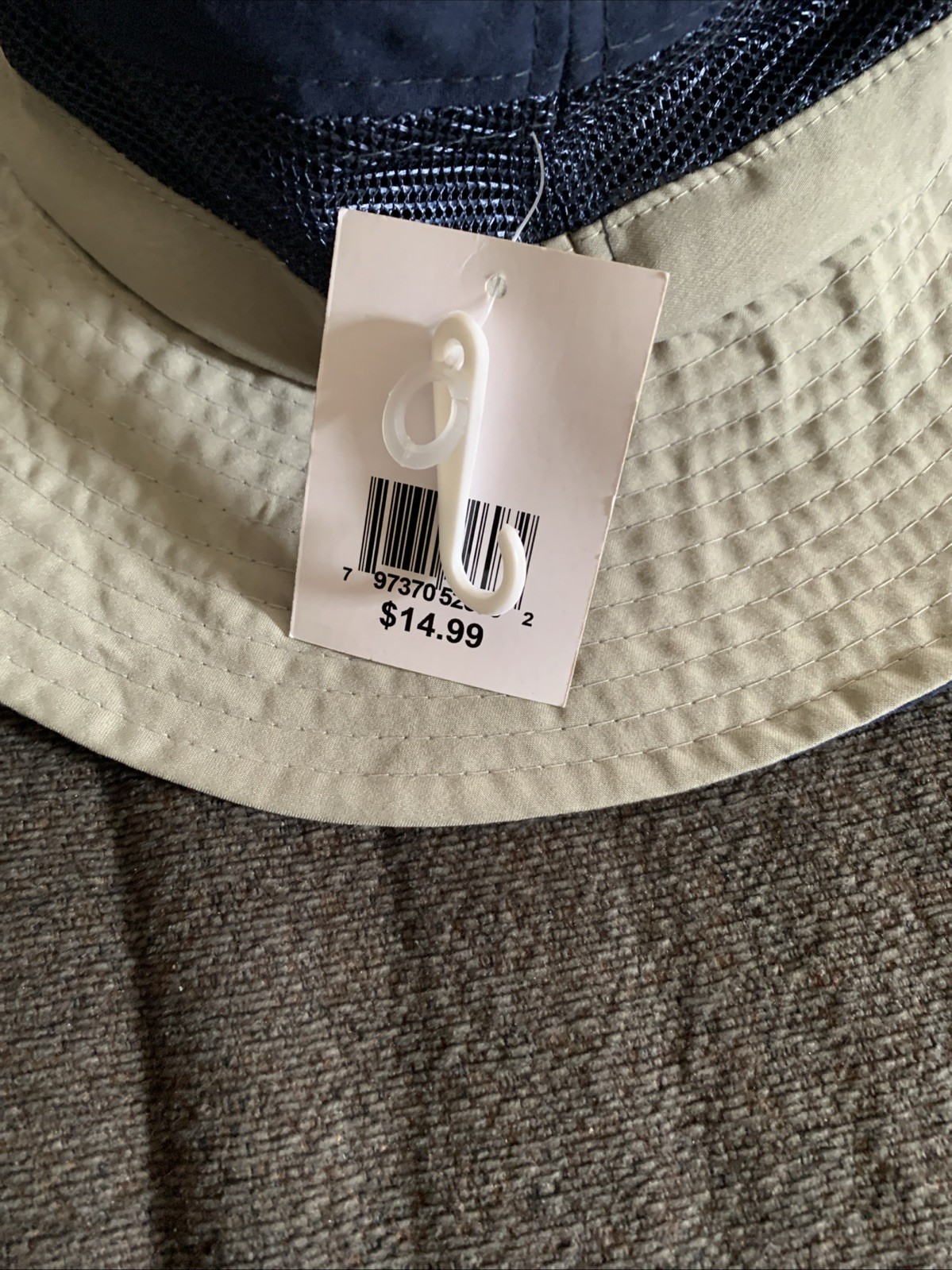 Bucket Hat light weight Cape Code Cloth and mesh sun hat snap sides