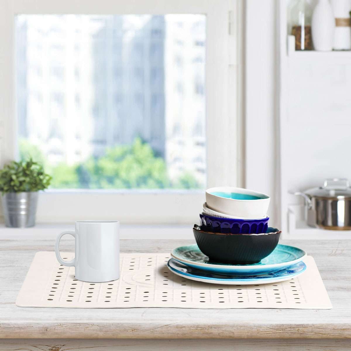 1-4 Pcs Kitchen Sink Mat Drain Pad Protector 10" x 12" Non-Slip Rubber Durable