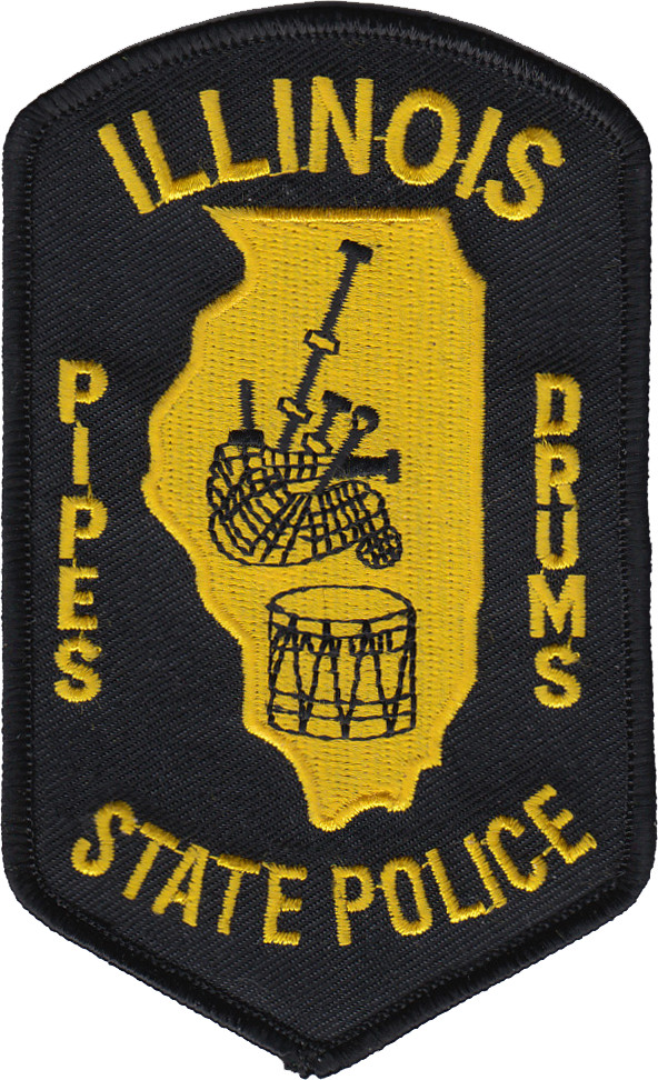 ILLINOIS STATE POLICE SHOULDER PATCH: Pipes & Drums