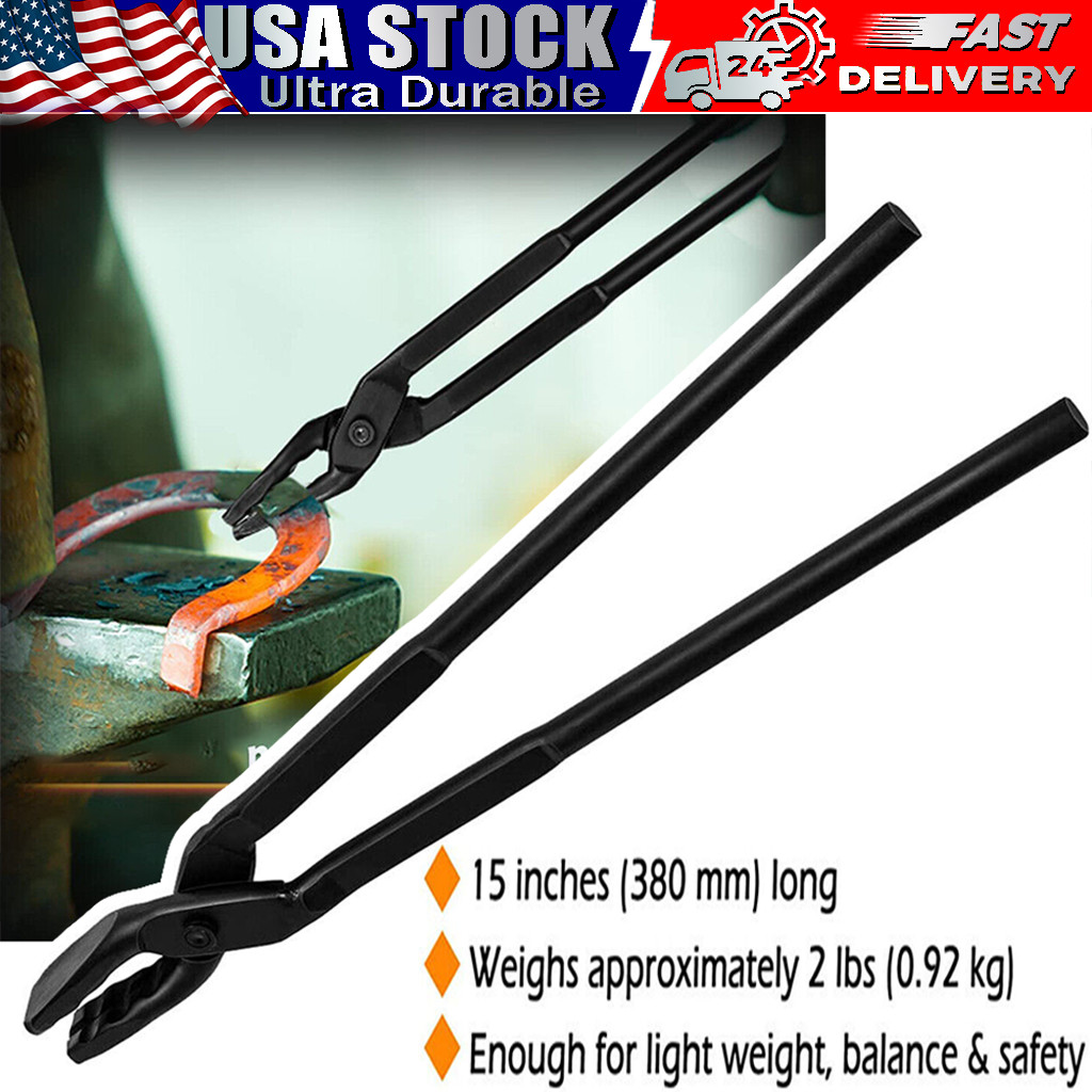 15in Blacksmith Tongs Wolf Jaw Blacksmithing Tongs For Beginner Bladesmith 380mm