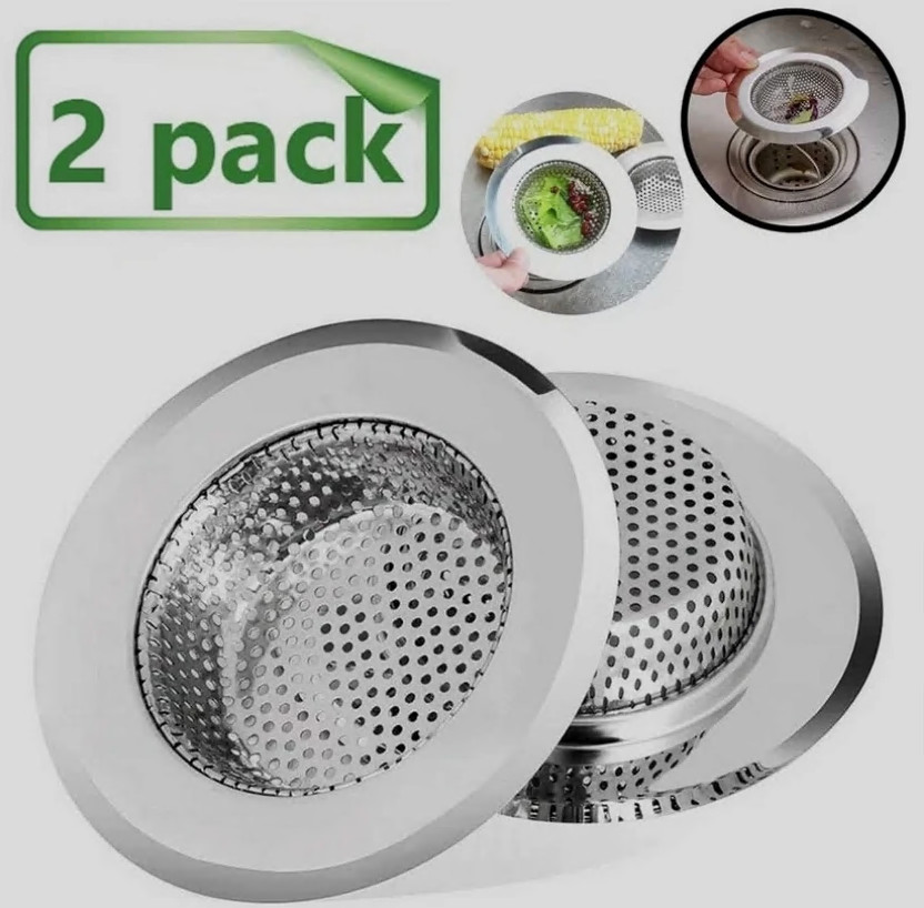 2Pcs 4.5" Kitchen Sink Strainer Basket, Heavy Duty Stainless Steel Drain Stopper