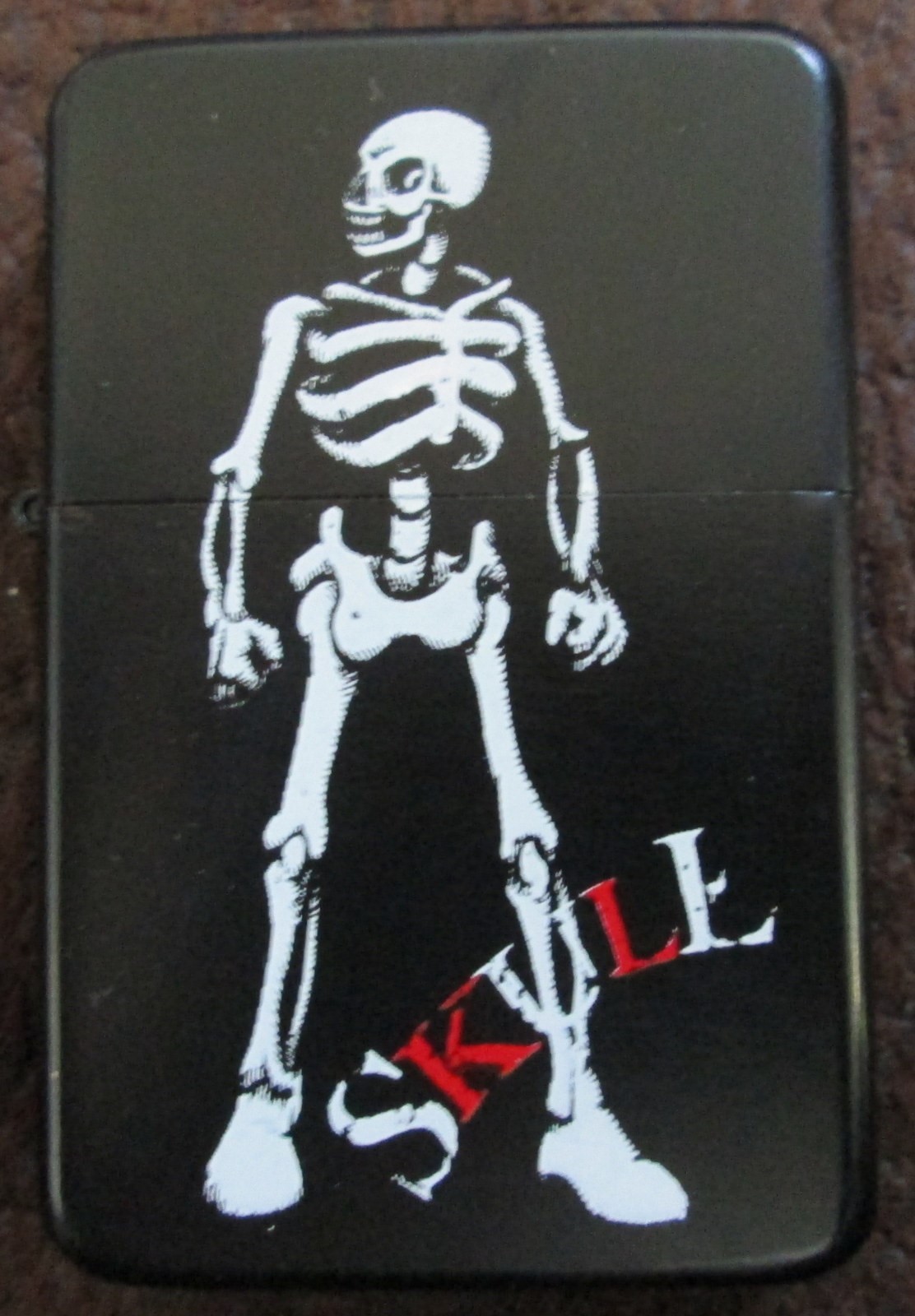 Flip top oil Refillable Lighter motorcycle  Rider Skeleton Bad 2 Bone Skull 3