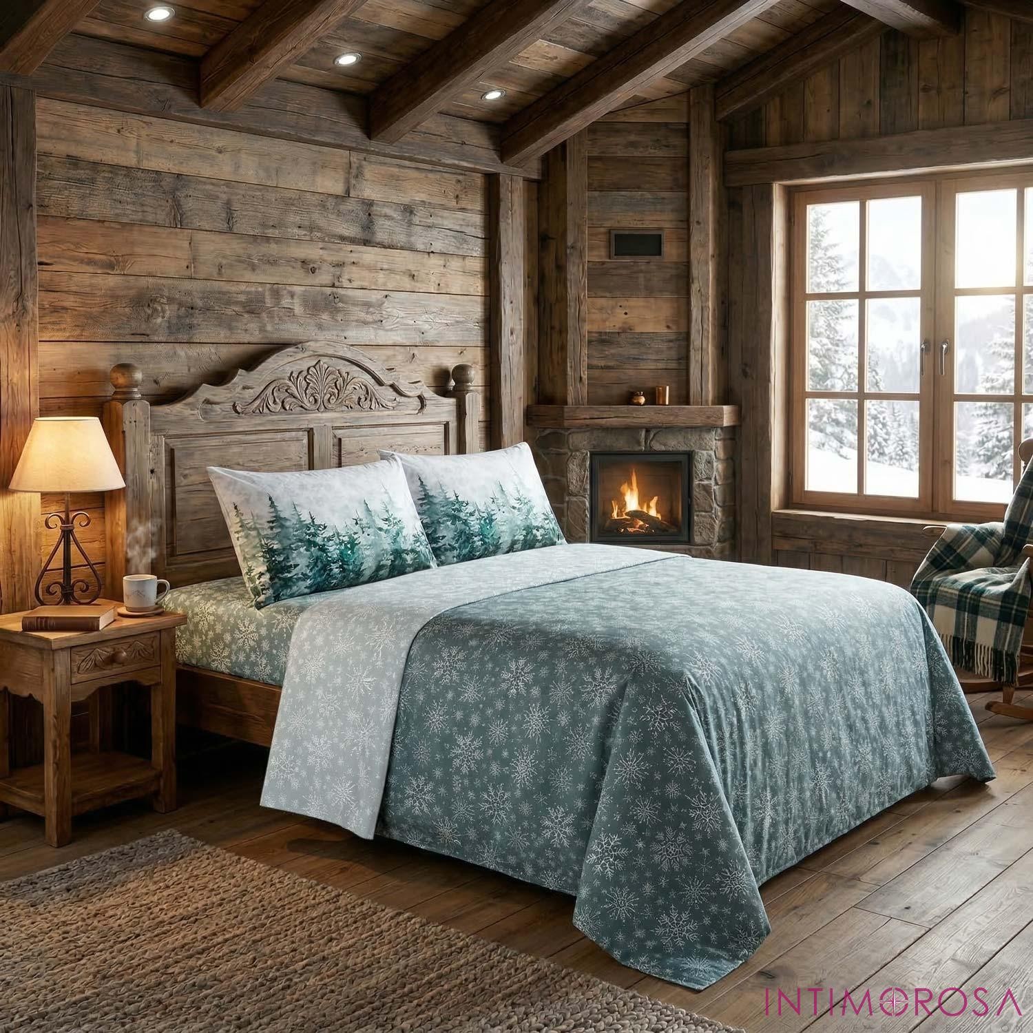 Complete Cotton Bed High Definition Print Of Maestro Winter Pines