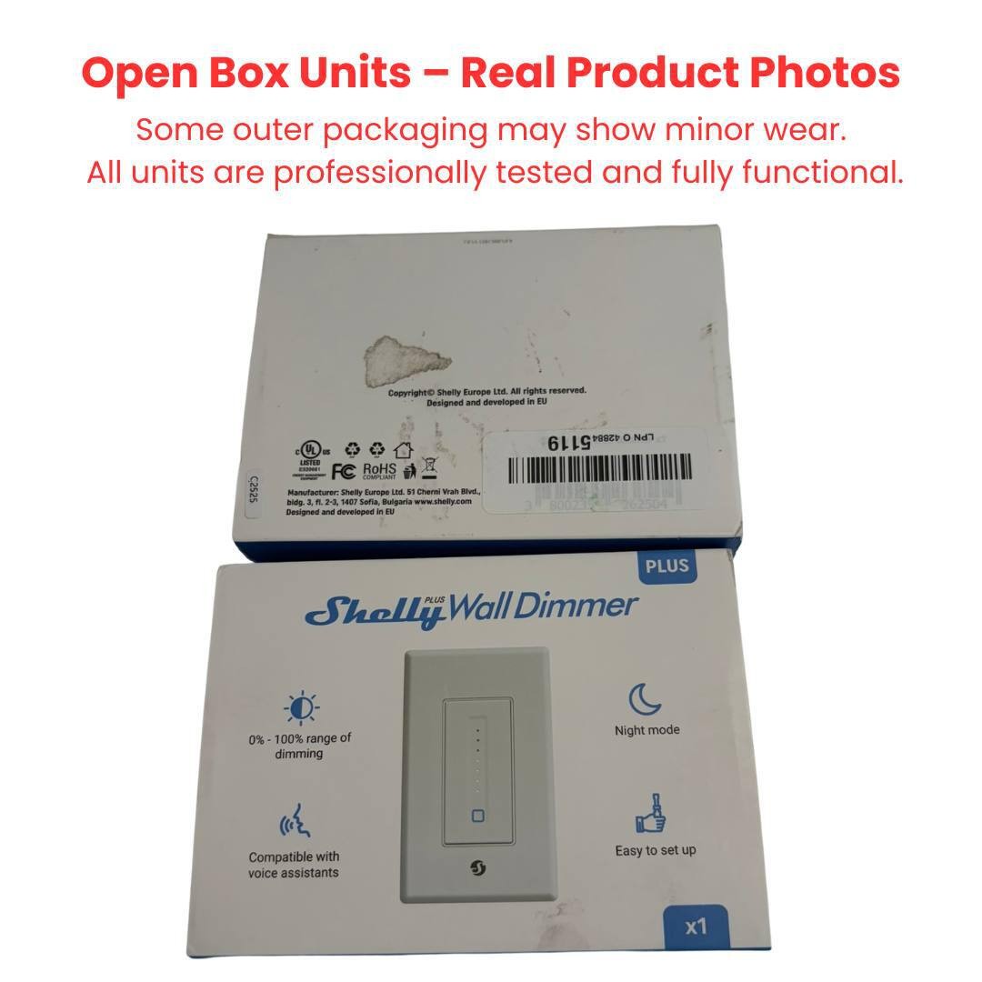 Shelly Plus Wall Dimmer UL | WiFi Smart Light Dimmer Switch (4-Wire) (Open Box)