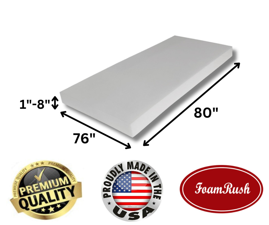 FoamRush 76" x 80" High Density Upholstery King RV Mattress Travel Camper USA