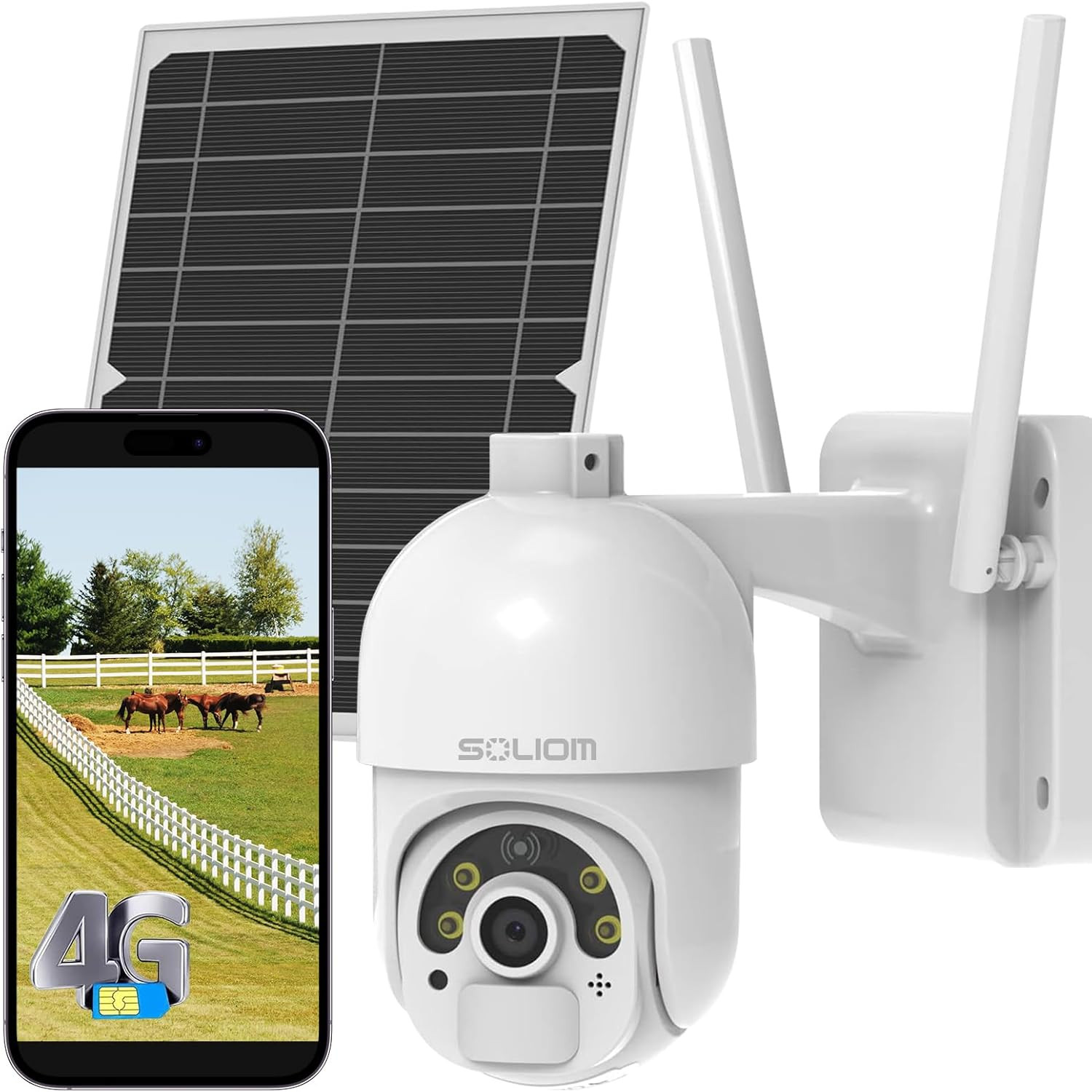 S800 4G LTE Solar Security Camera, 2K Night Vision, 360° View, 2-Way Audio