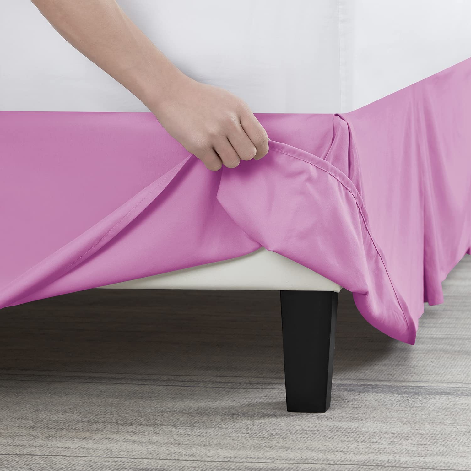 Nestl Light Pink Bed Skirt King Size - King, 23 -