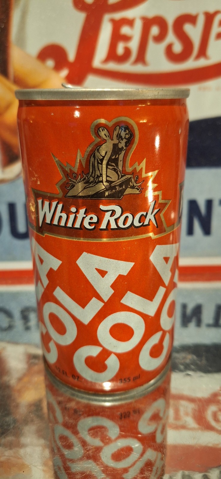 🍺 White Rock Cola Soda Pop Can Advertising Prop Empty 70's 80's