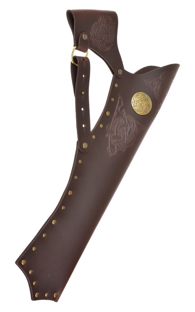 Celtic Arrow Quiver - Medieval & LARP Quiver Archer with Decorative Fitting