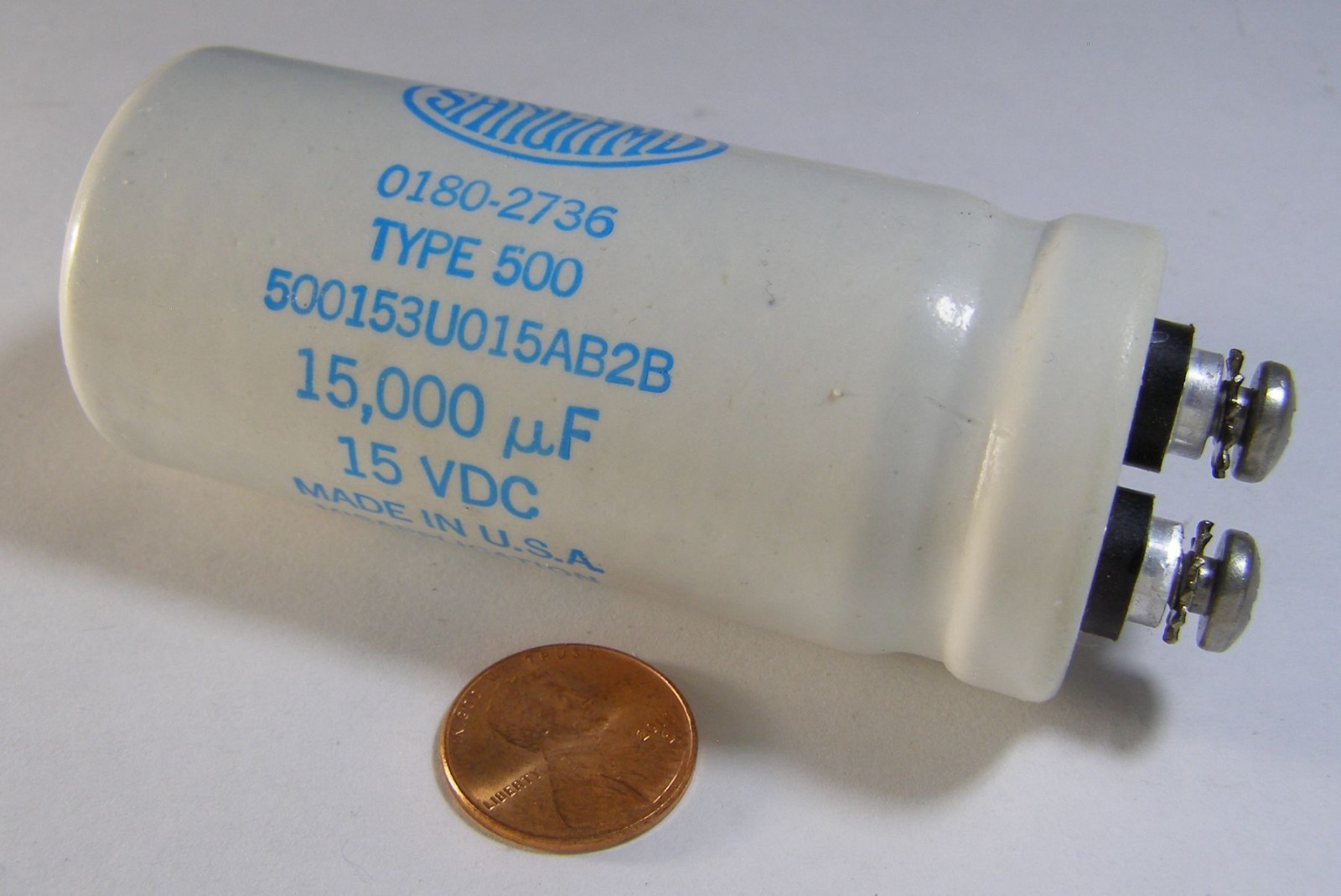 SANGAMD TYPE: 500 CAPACITOR 15,000UF 15VDC WHITE