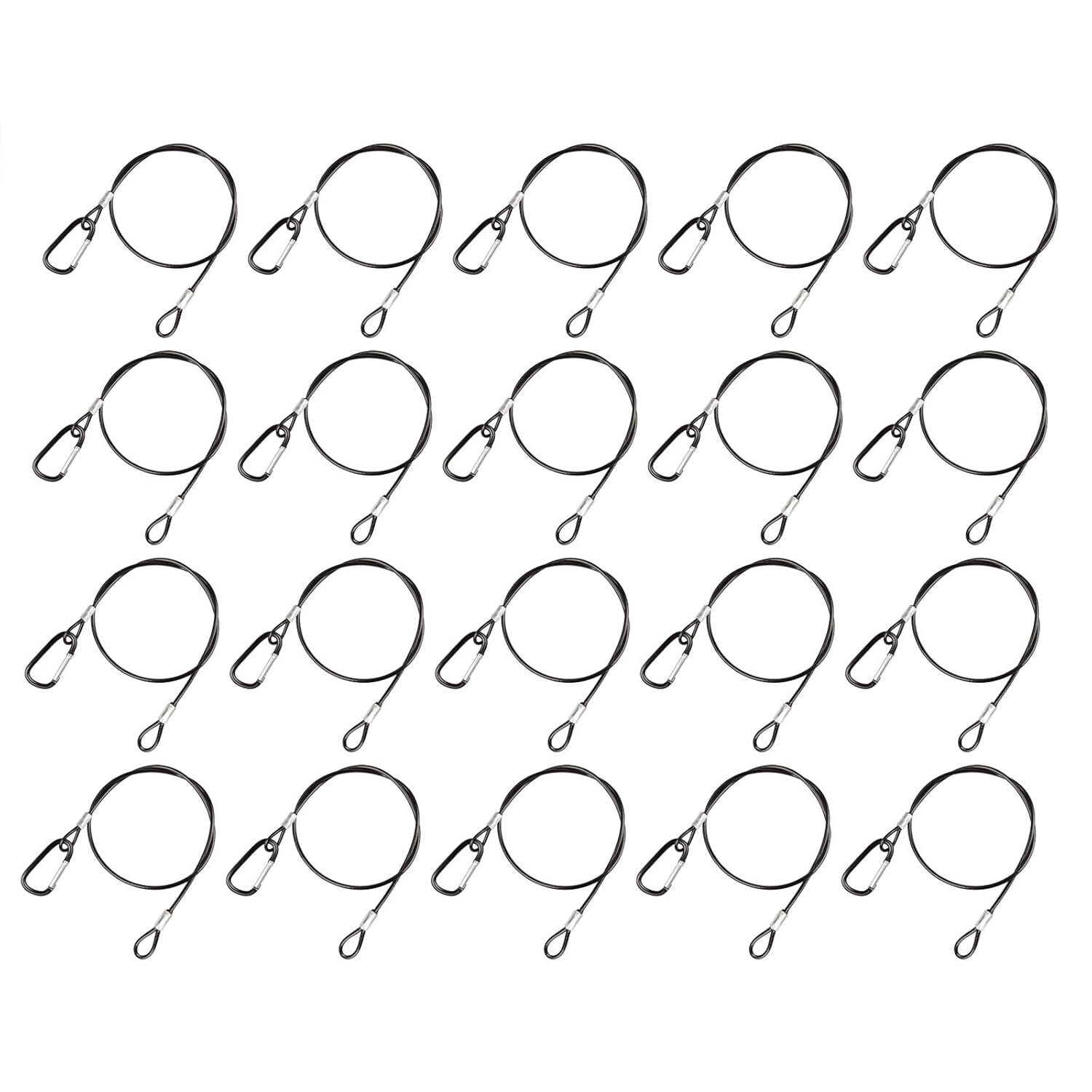 20 Pack 52Cm/20" Safety Security Cable Wire for Stage Lighting per Strip Load 10