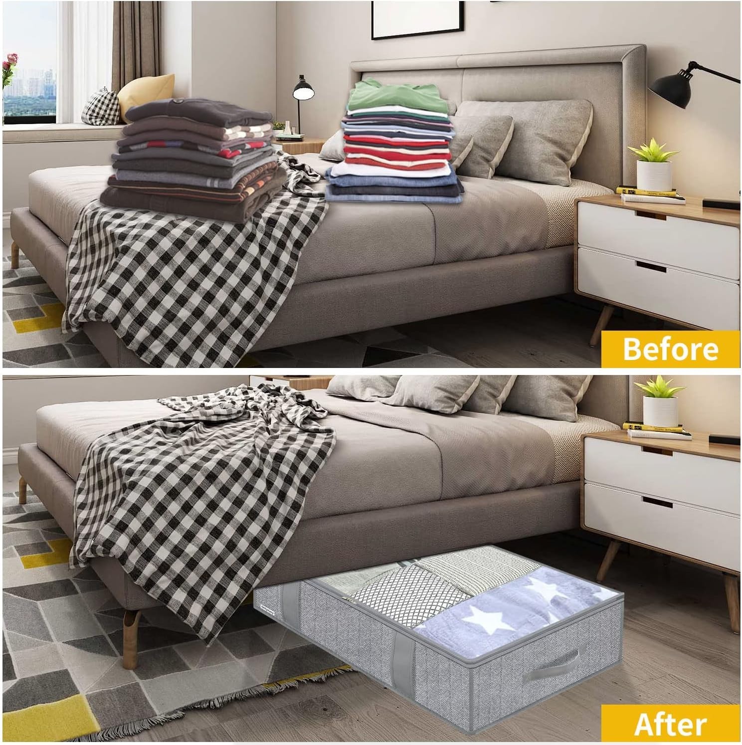Underbed Storage Bag Set - Breathable, Durable & Stylish Design, 2 Pack