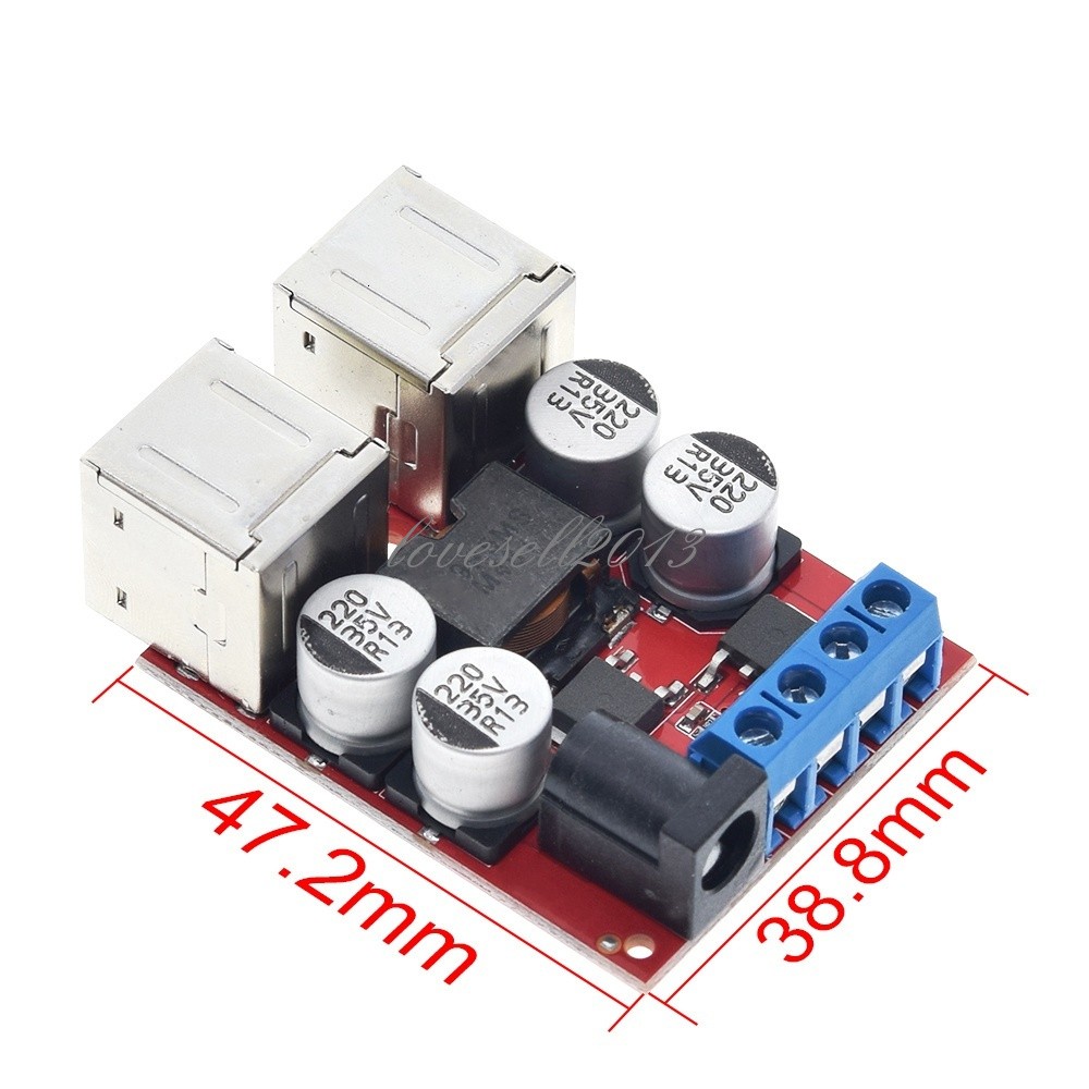 DC-DC Buck Step-down Vehicle Module 8v-35v to 5v 8A 40w 4 port USB Power Charger