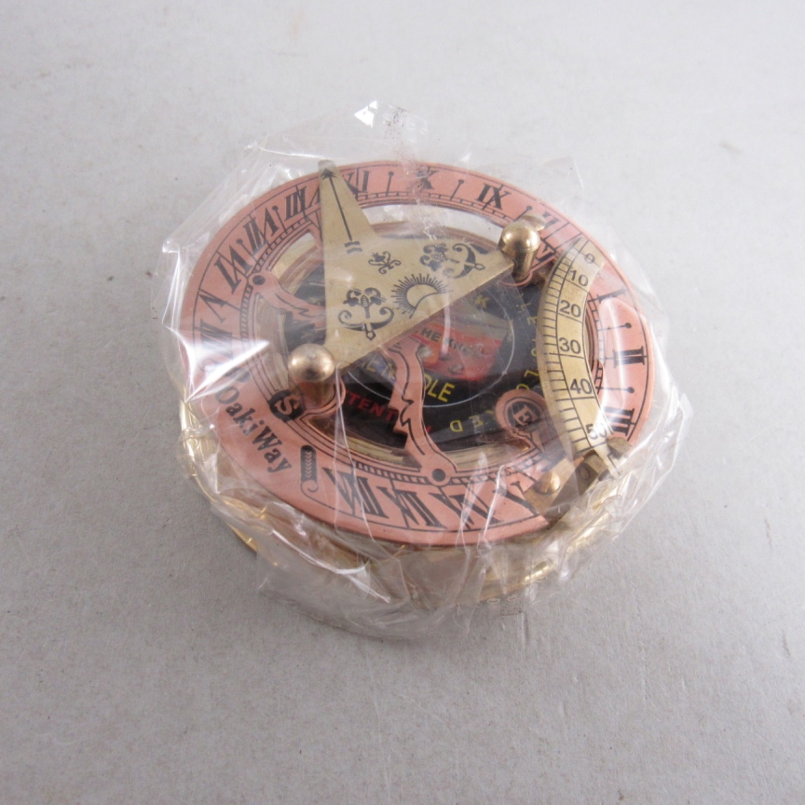 Oaki Way Brass Sundial Compass With Leather Case