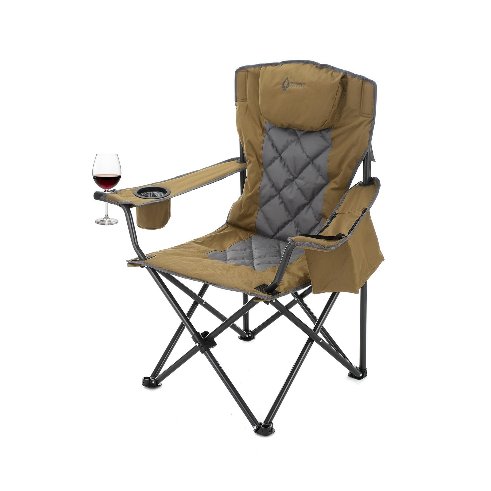 ARROWHEAD OUTDOOR Portable Deluxe Folding Camp Quad Chair w/Headres... Fast Ship