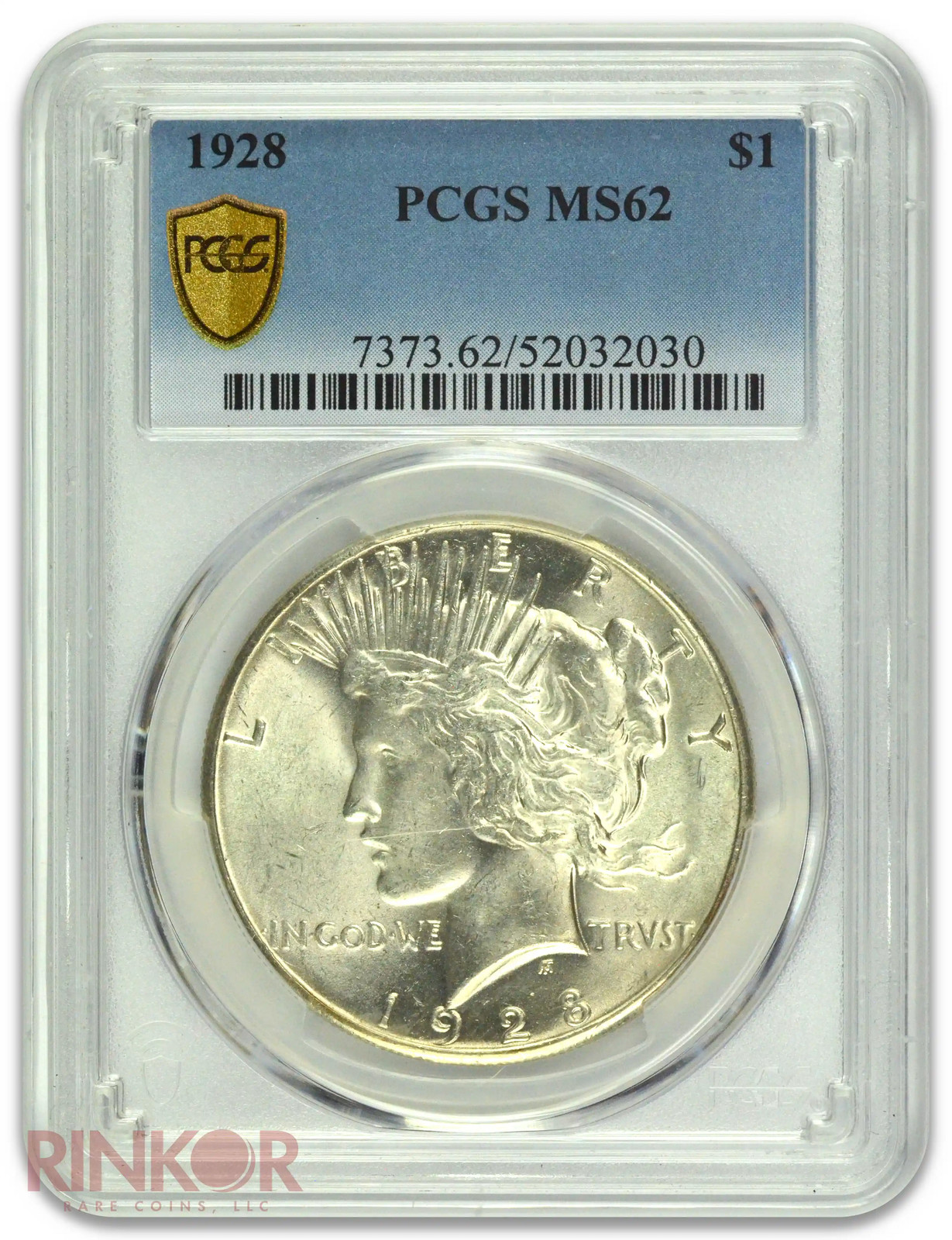 1928 $1 Peace Dollar PCGS MS 62