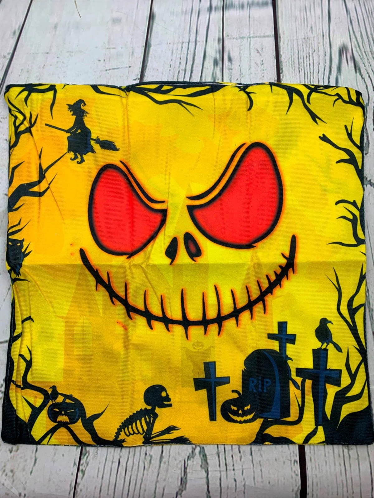 Printed Throw Pillow Covers Yellow Skeleton Pillow Case Cushion Garden Cushion