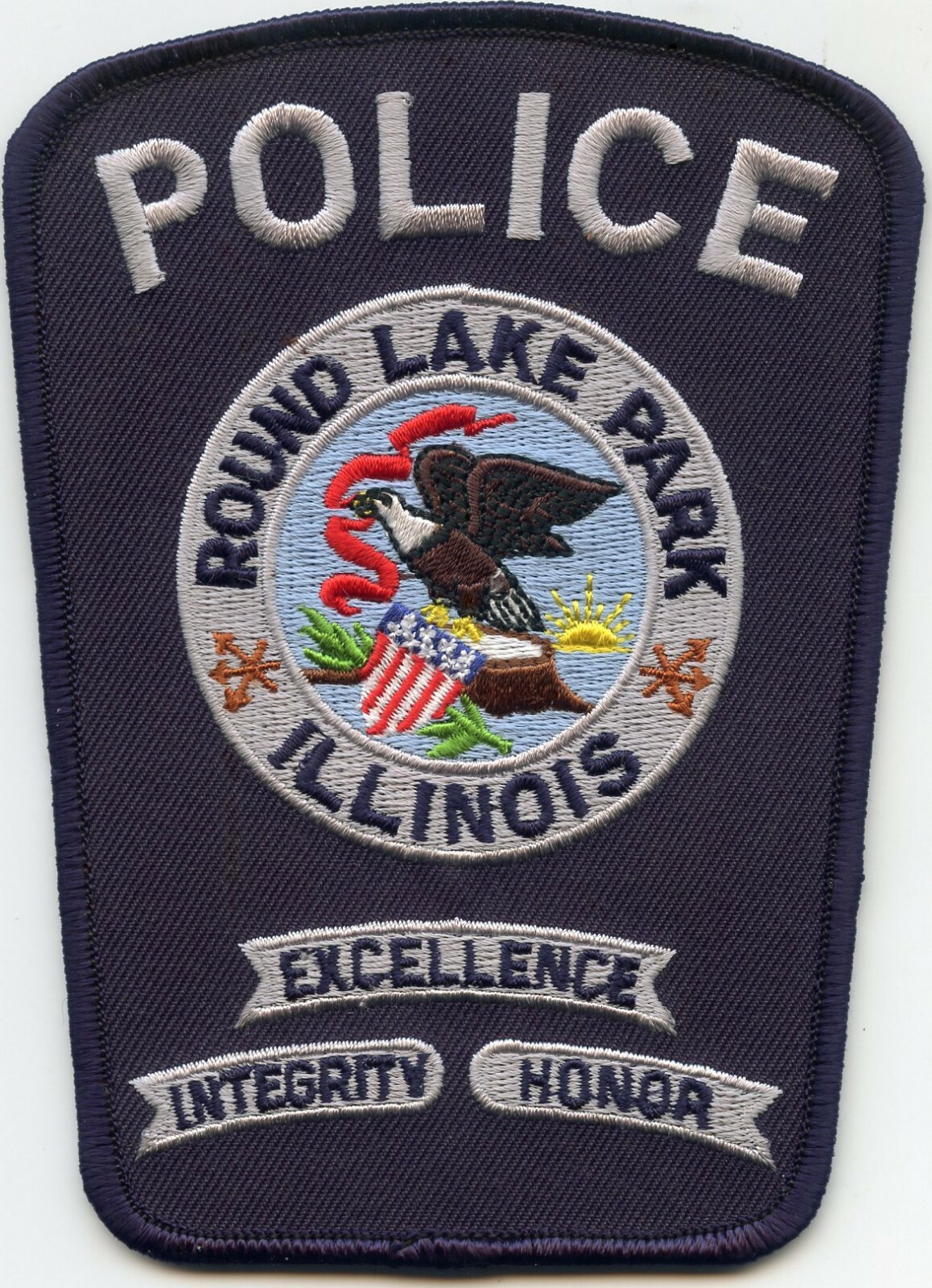 ROUND LAKE PARK ILLINOIS IL colorful state seal POLICE PATCH