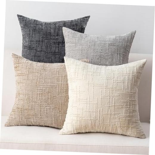 Decorative Throw Pillow Covers 18x18 18" x 18" (Pack of 4) 4pcs-light Colors