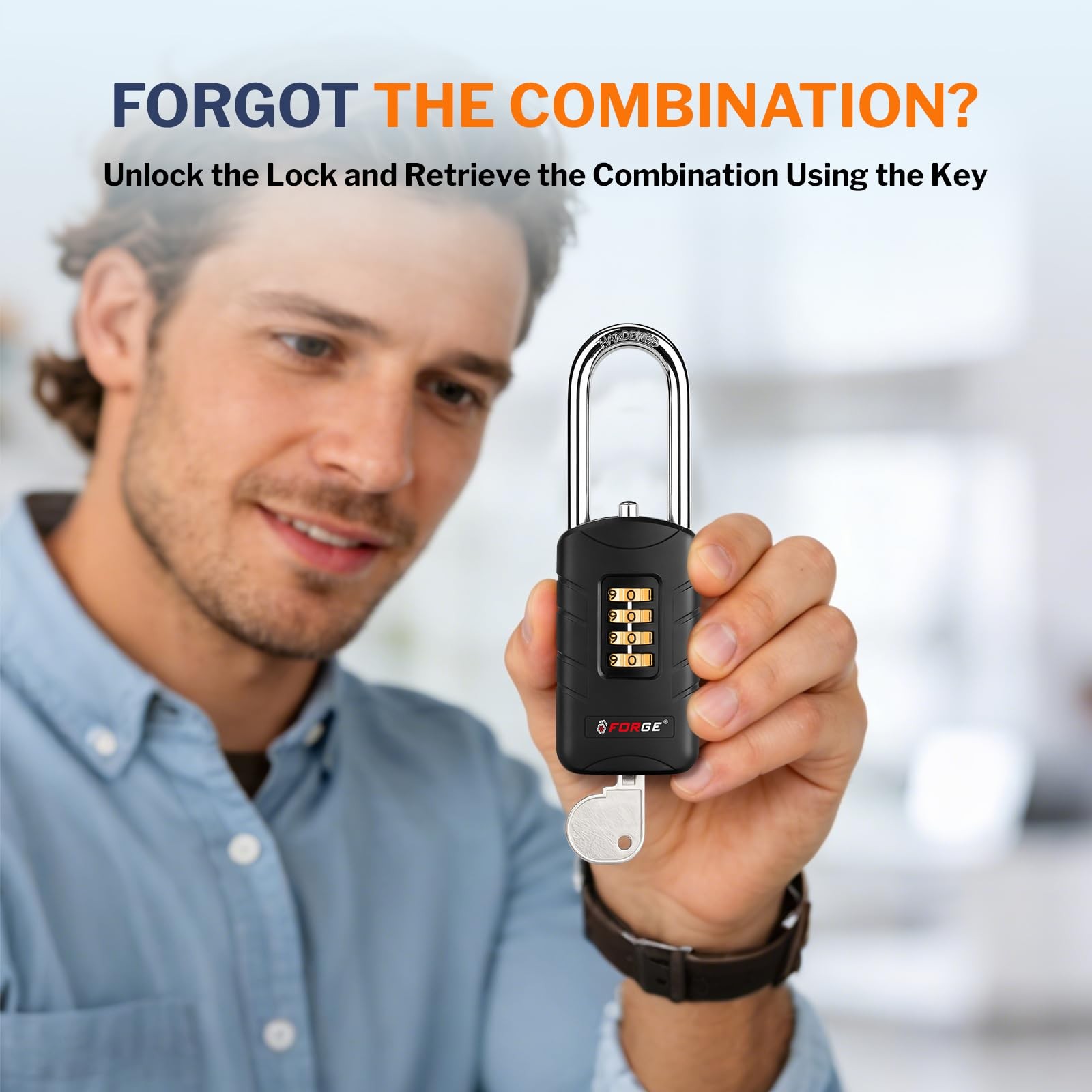 Forge 4-Digit Combination Padlock Backup Keys, Recover Forgotten Code