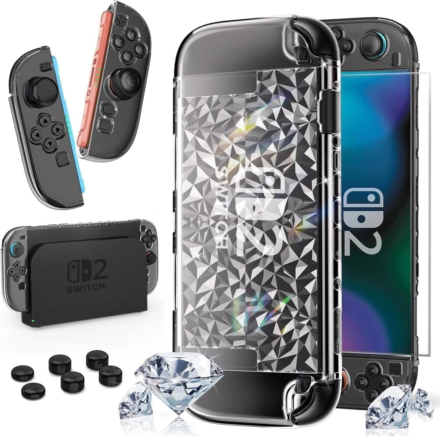 For Nintendo Switch 2 Protector Case Dockable Case Film Grip Cover Waterproof