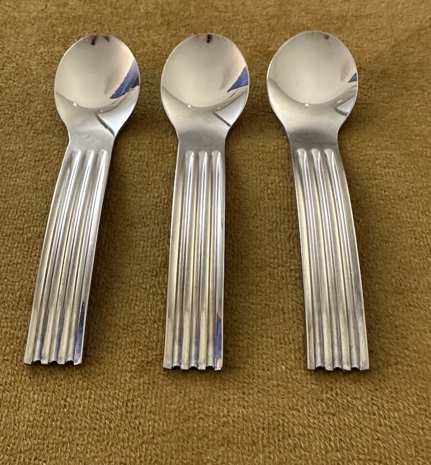 3 Teaspoons Habitat Vintage 18/8 Japan stainless steel RIDGES — Avant Garde MCM